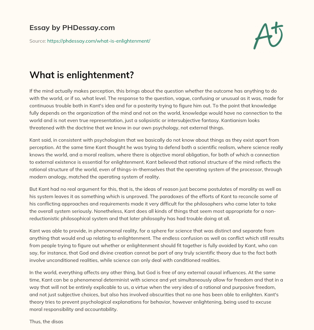 What is enlightenment? essay