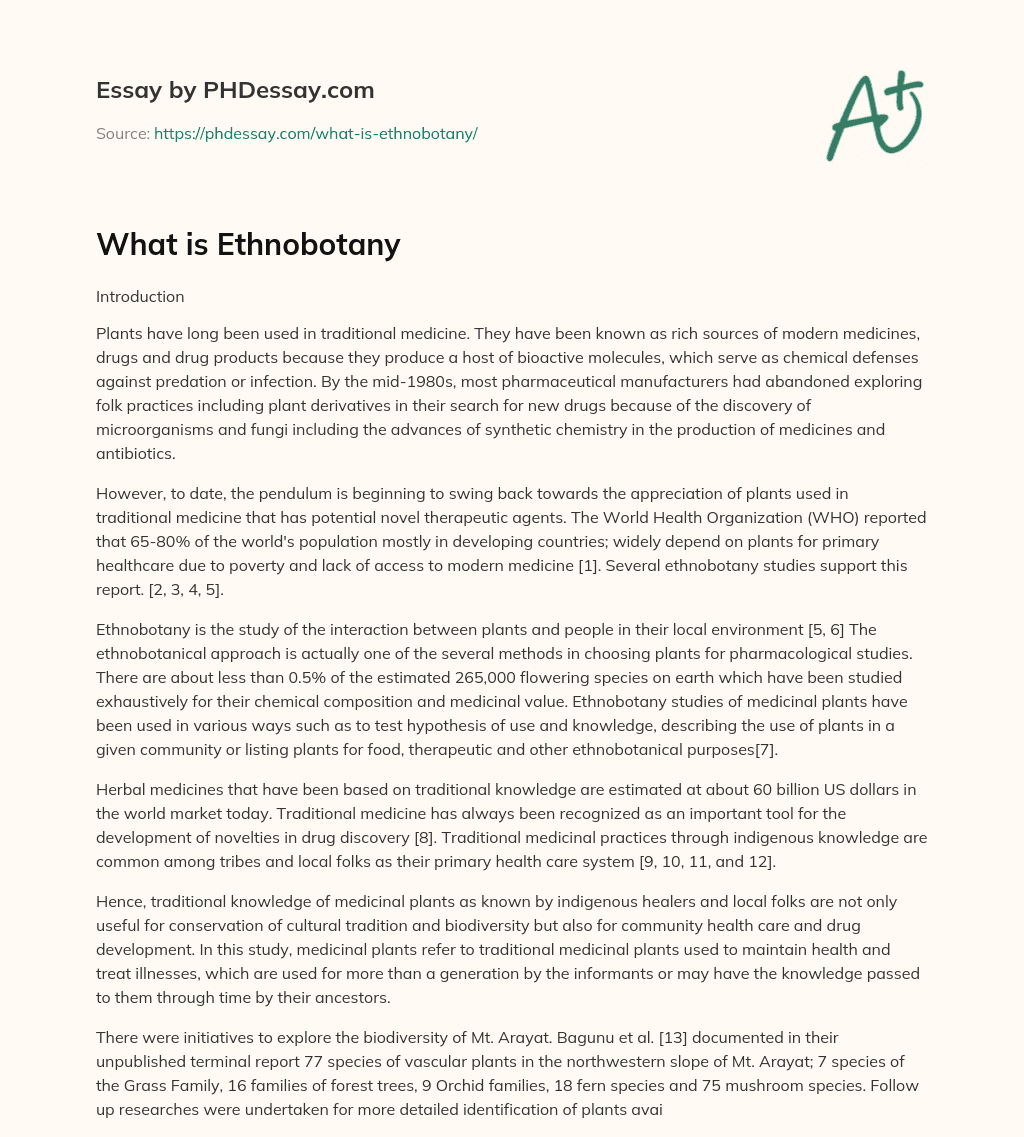 What is Ethnobotany