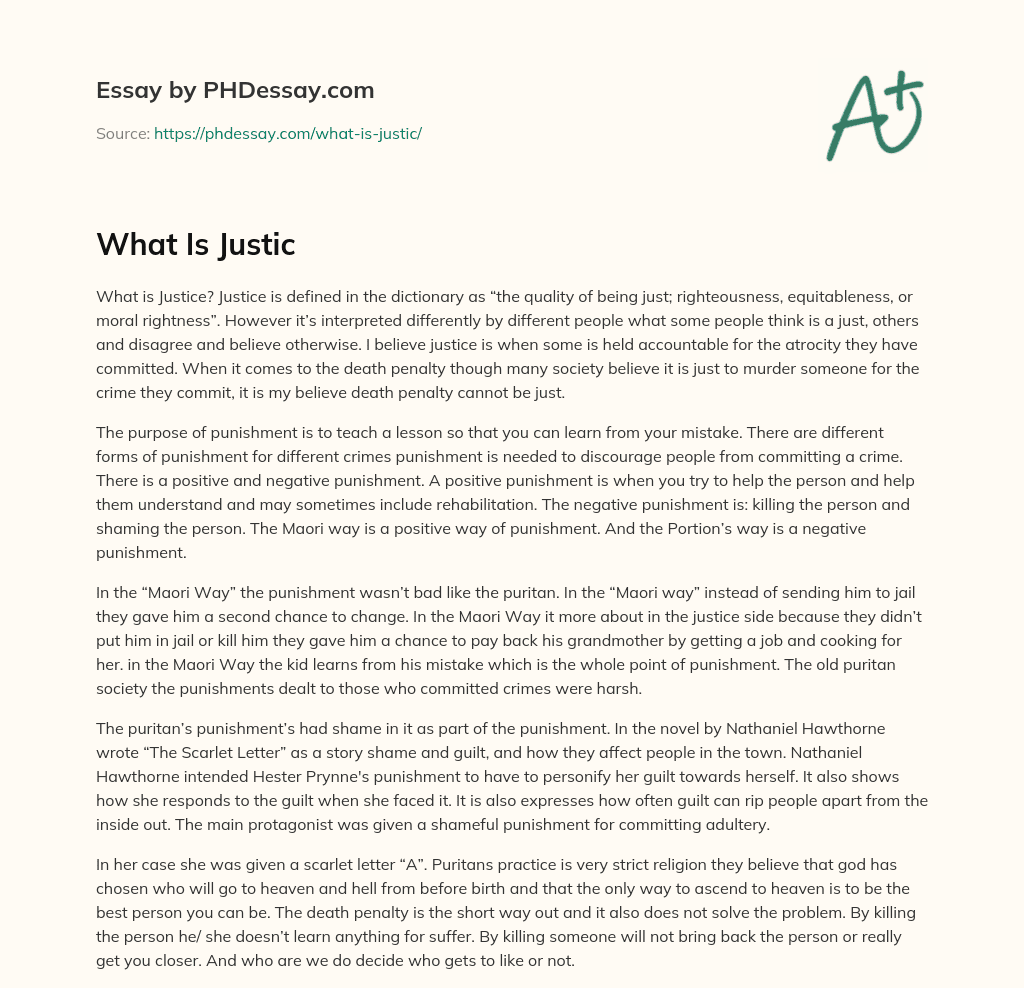 What Is Justic essay