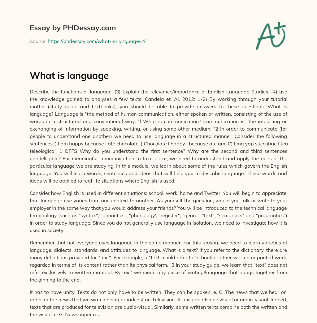 What is language essay