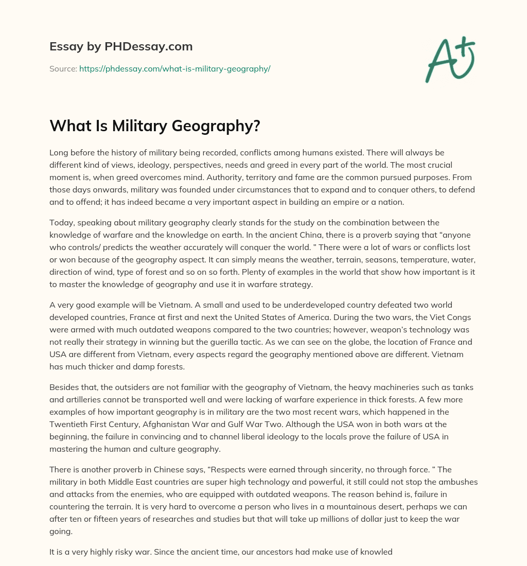 What Is Military Geography?
