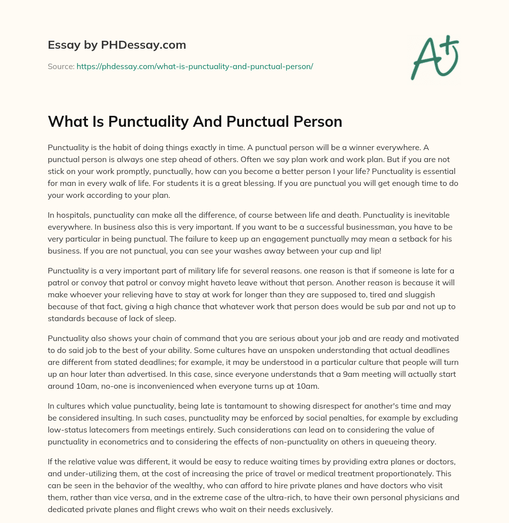essay on value of punctuality