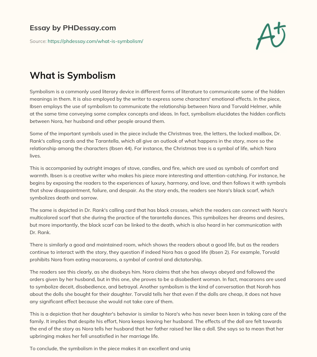 what is the use of symbolism essay