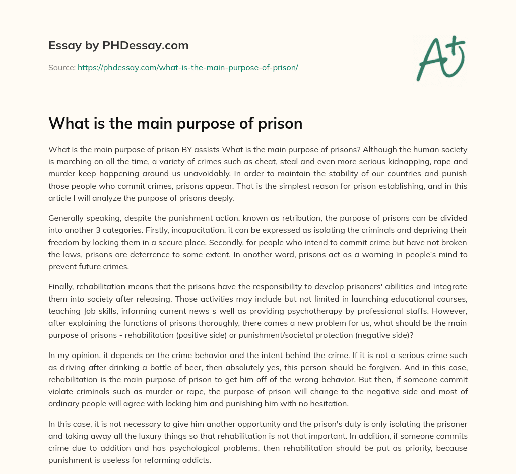 prison education argumentative essay