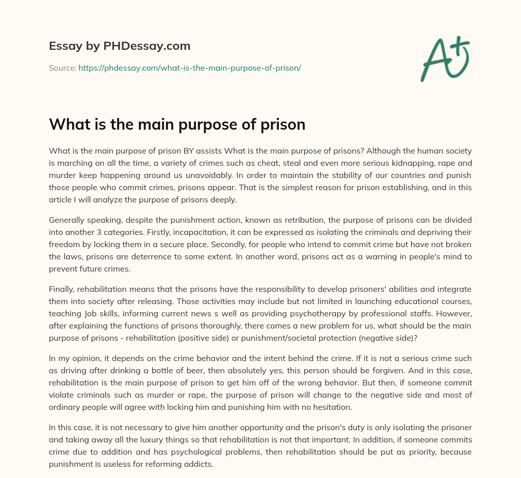 what-is-the-main-purpose-of-prison-400-words-phdessay