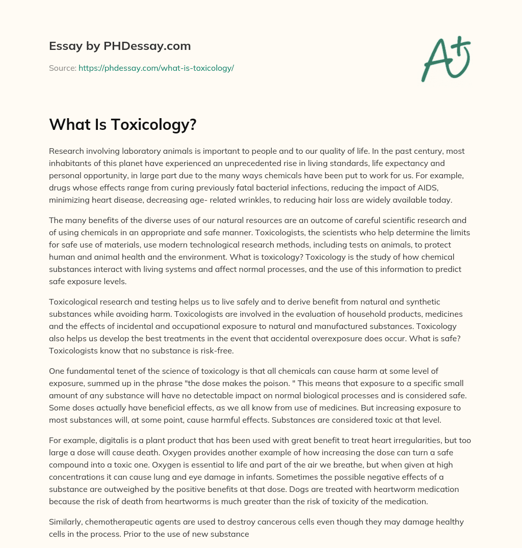 What Is Toxicology? essay