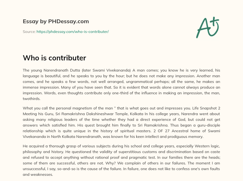 Who is contributer essay