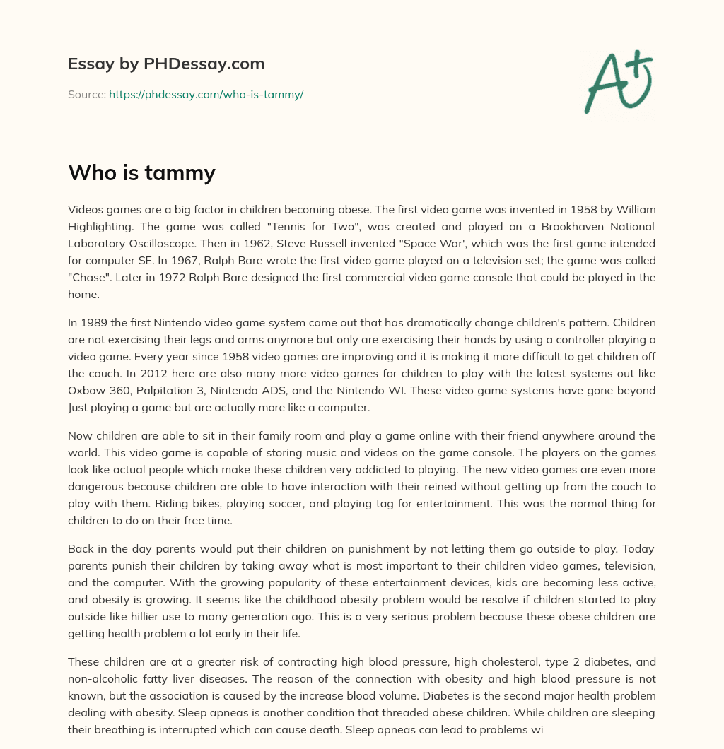 Who is tammy essay