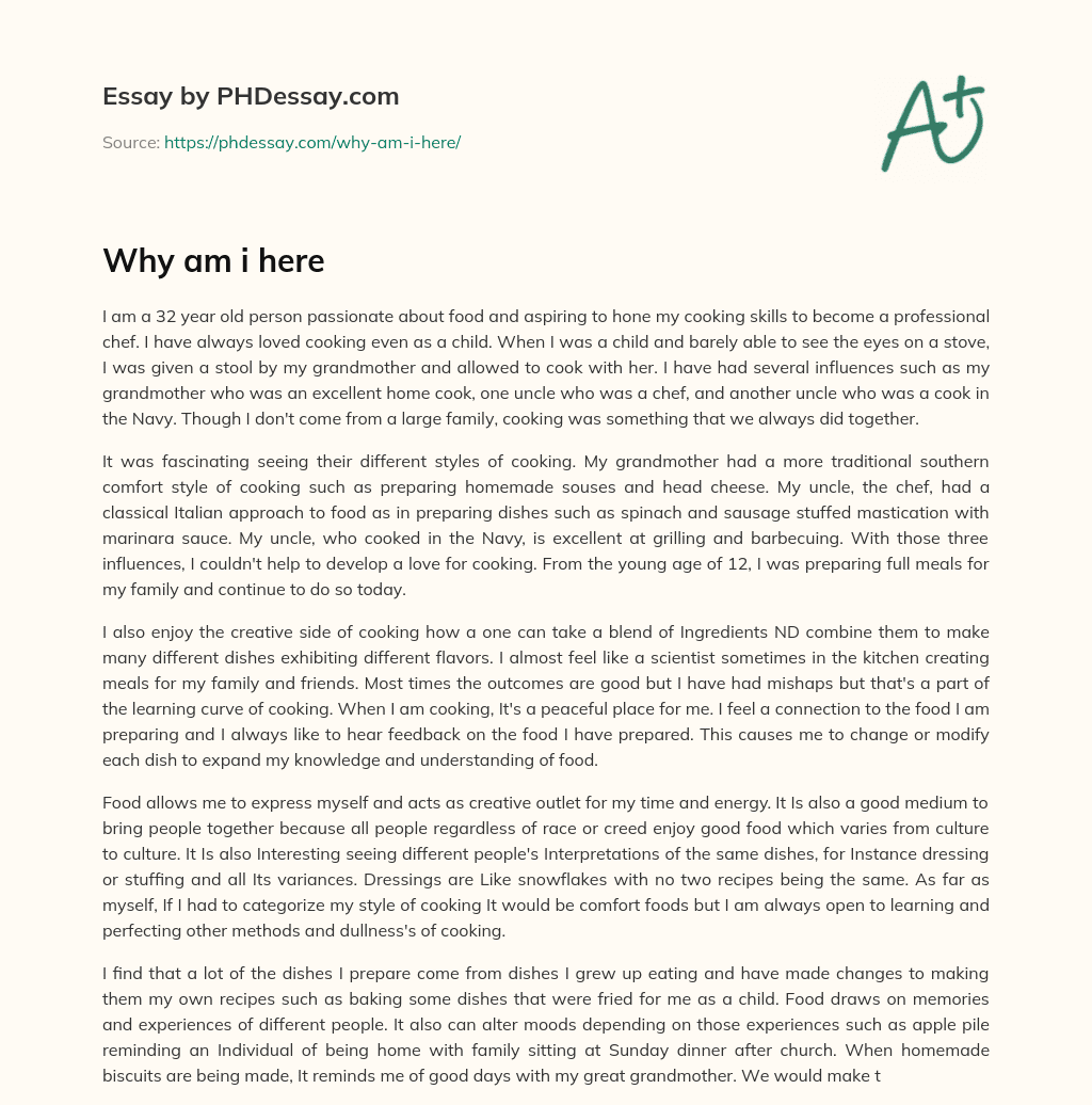 why i am here essay