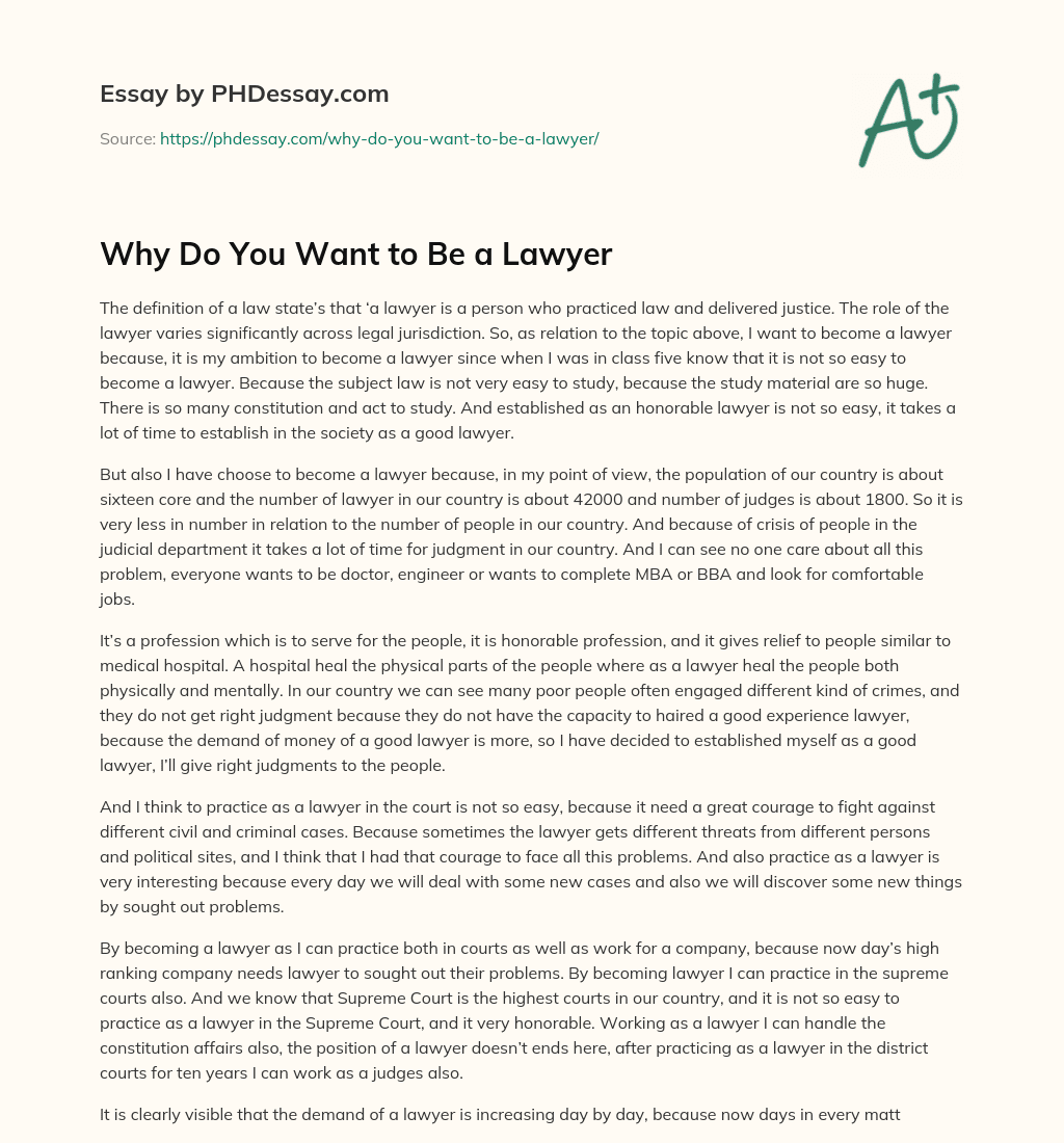 i am a lawyer essay