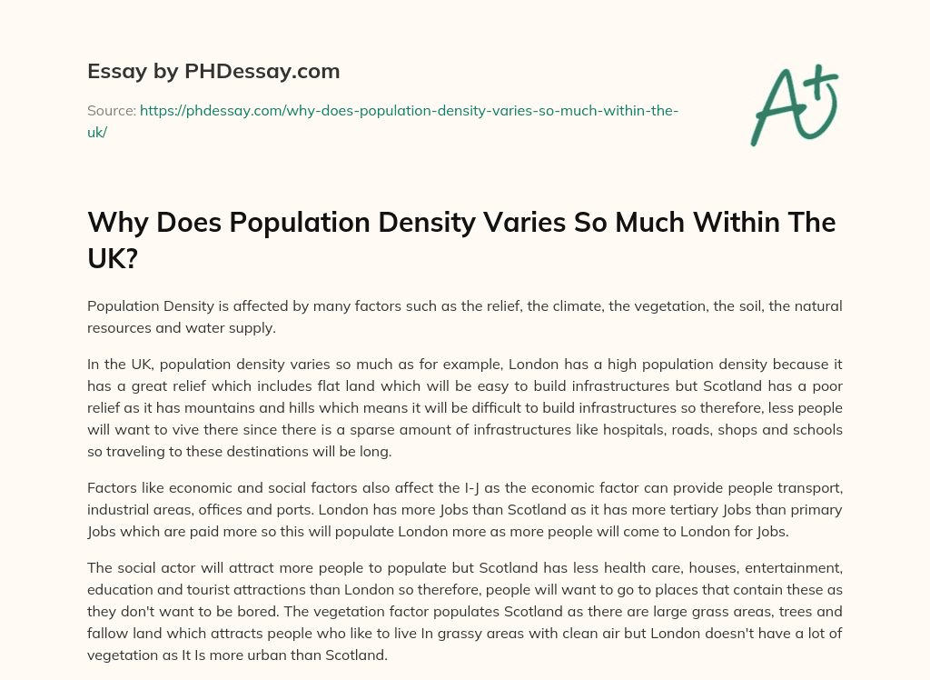 essay on population density