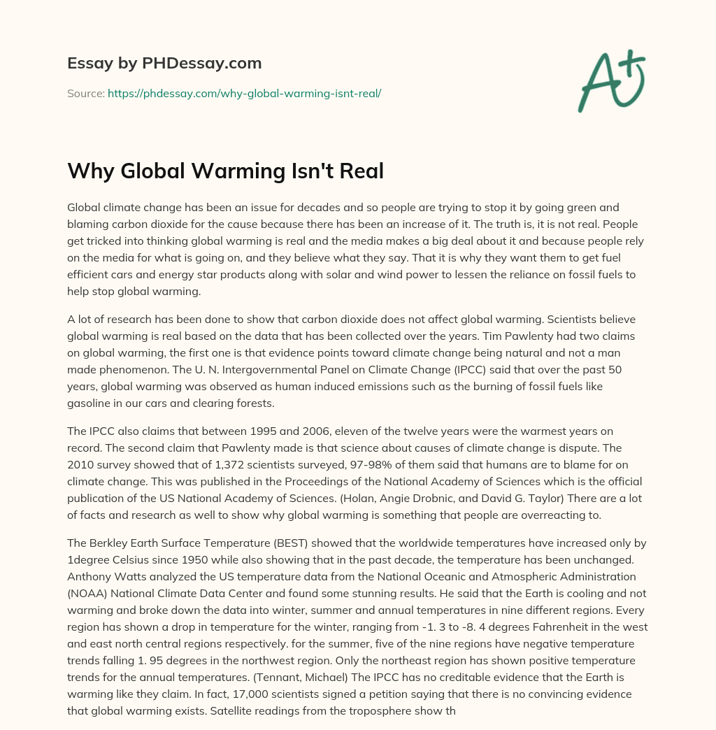 Why Global Warming Isn’t Real essay
