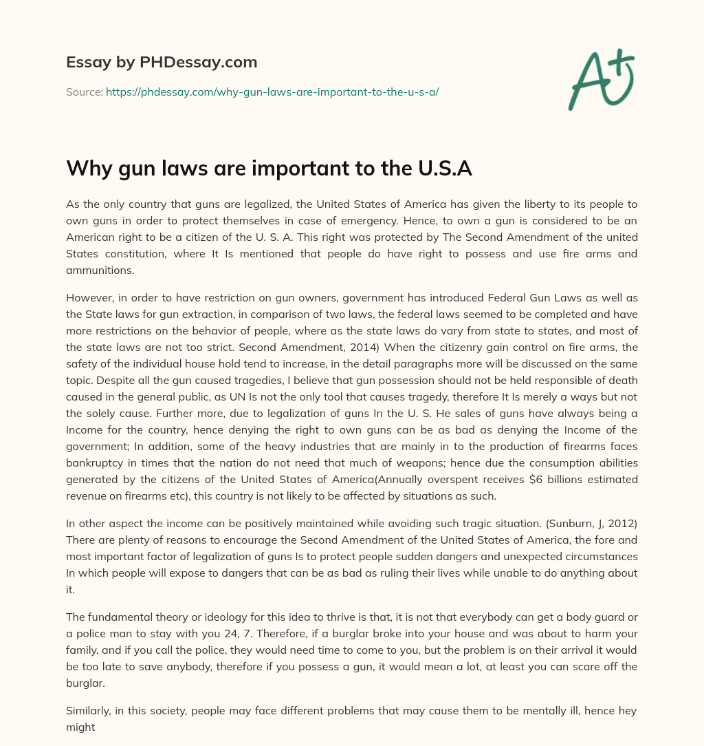 gun laws essay question