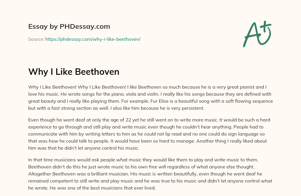 beethoven short essay