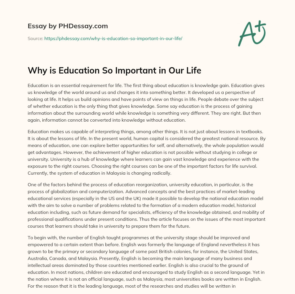why is education important to me essay