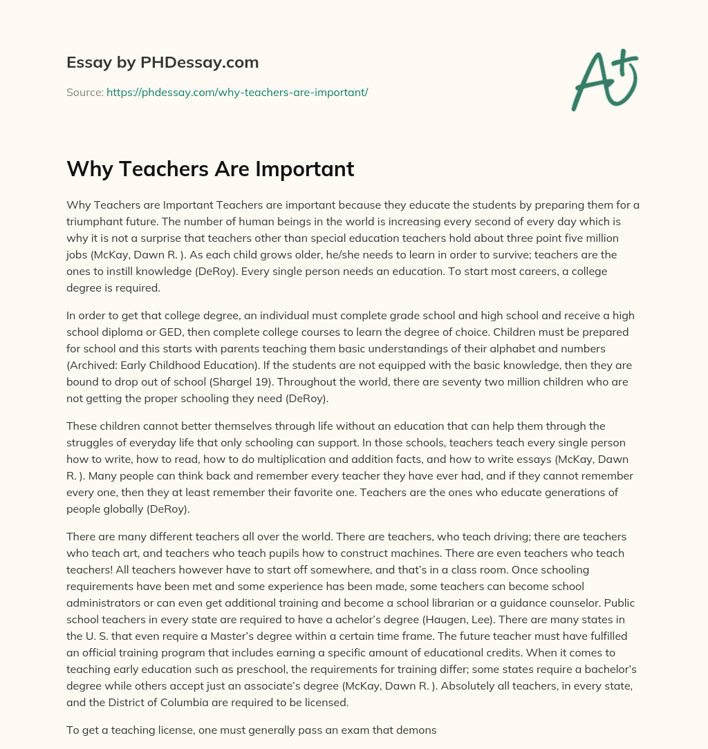 essay on teachers are more important than doctors