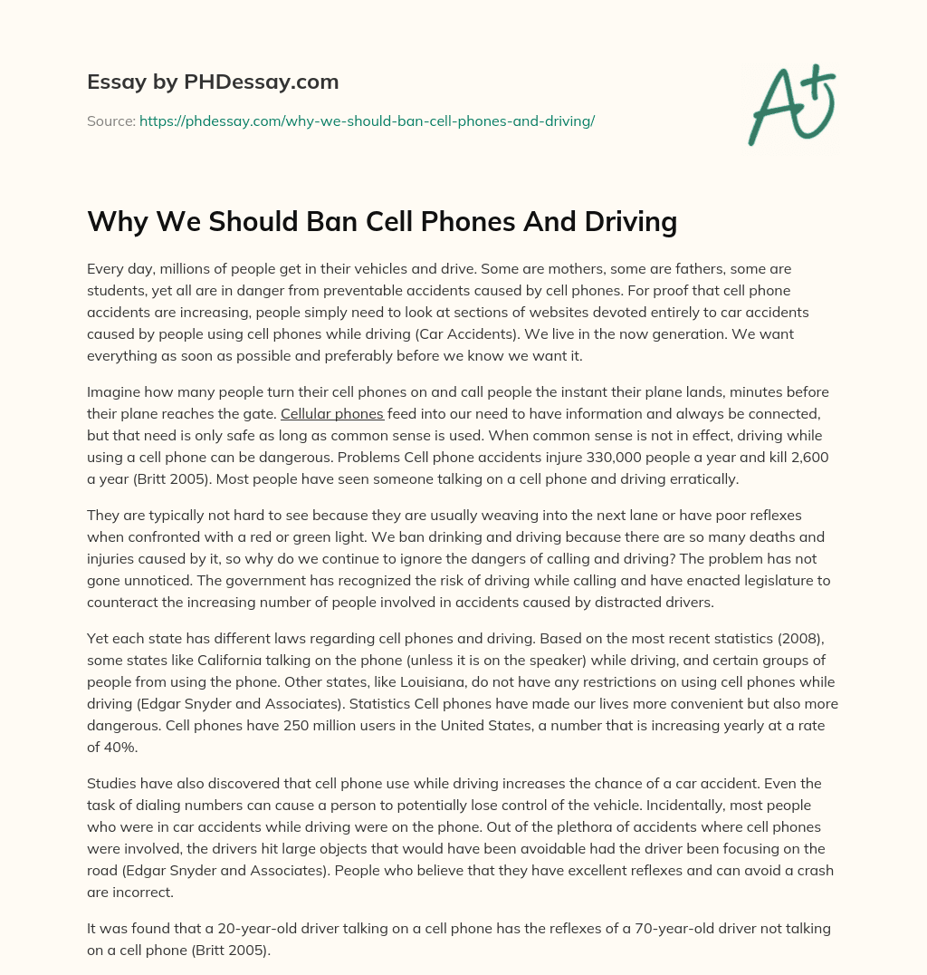 48 hour cell phone ban essay