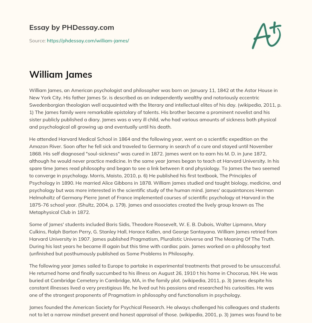 William James essay