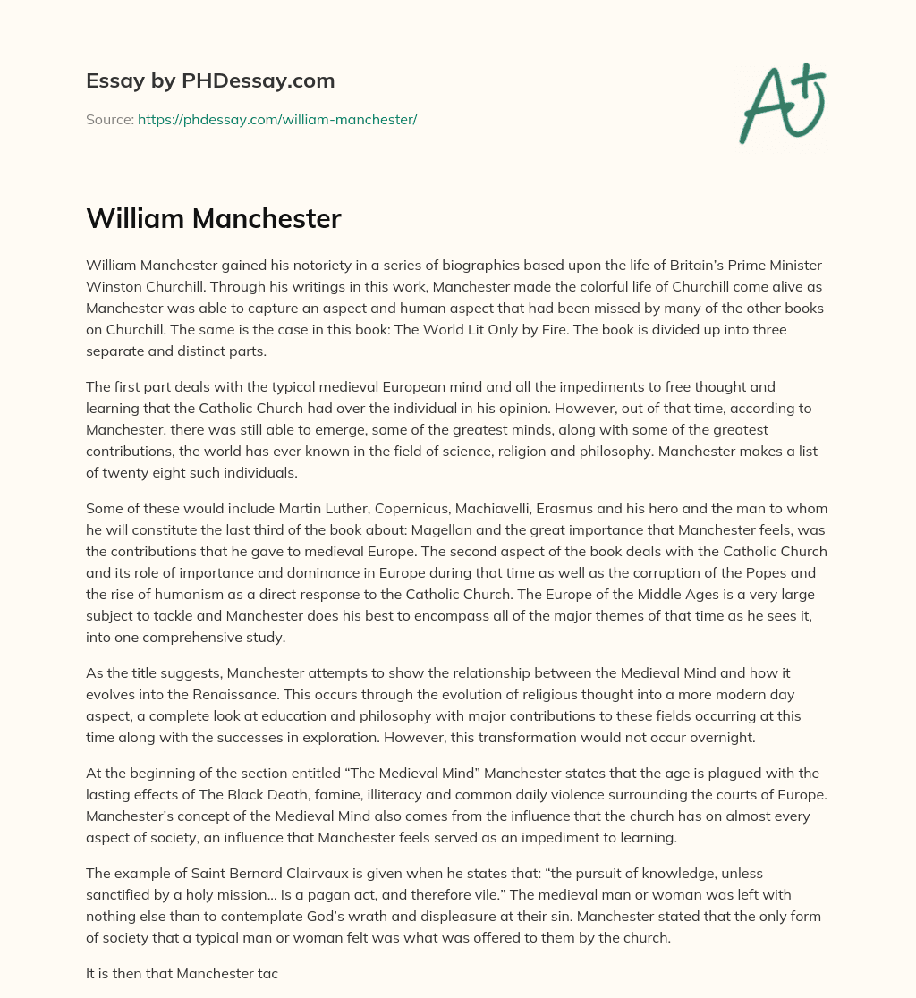 William Manchester essay