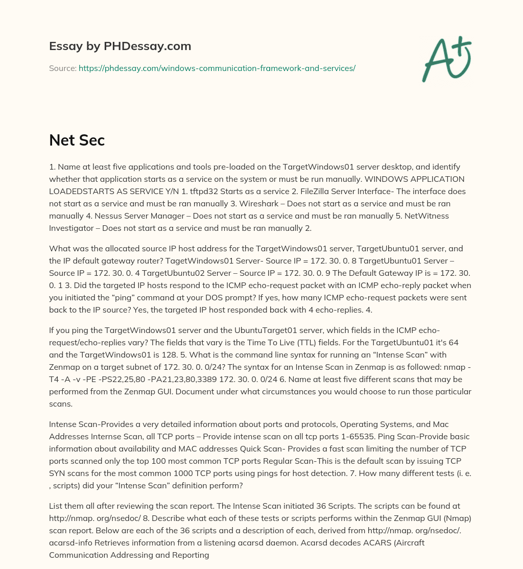 Net Sec essay