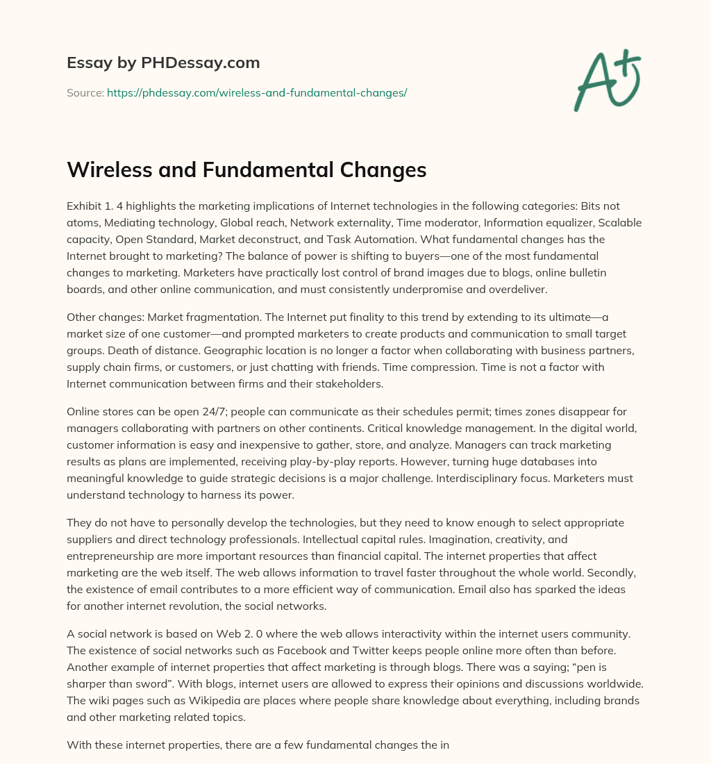 Wireless and Fundamental Changes essay