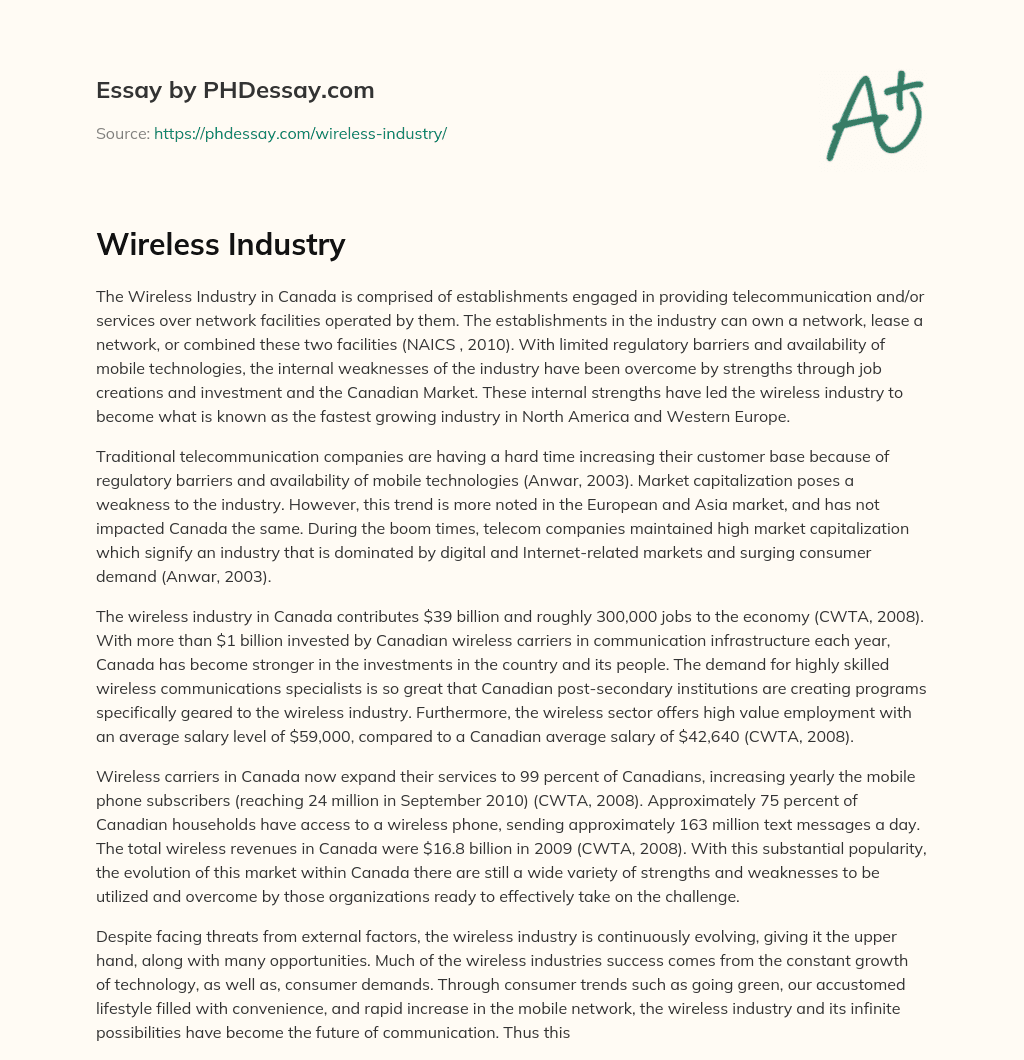 Wireless Industry essay
