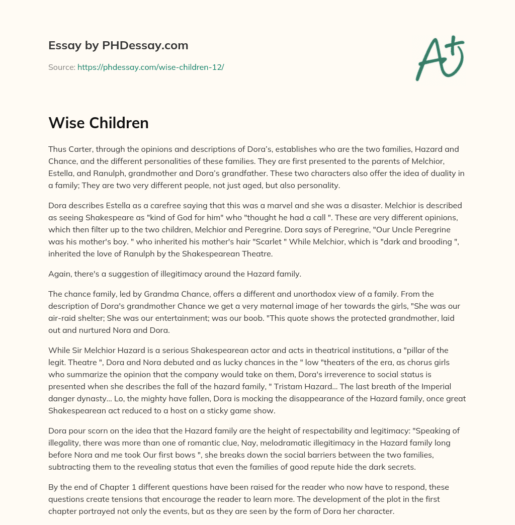 Wise Children essay