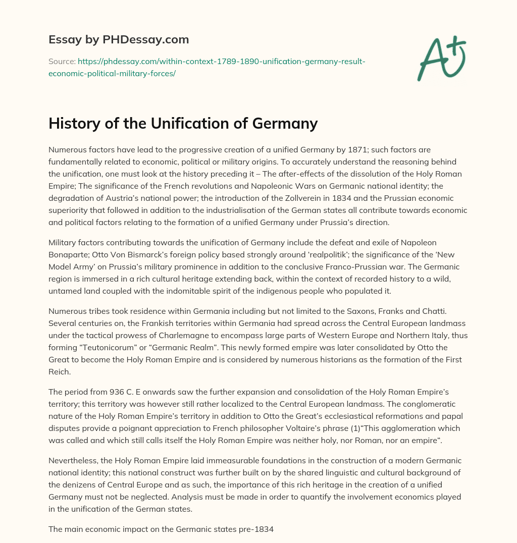 higher history german unification essay