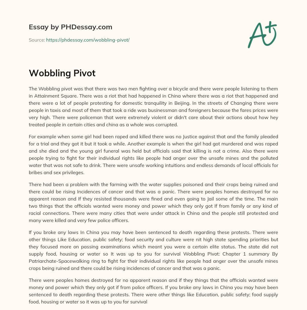 Wobbling Pivot essay