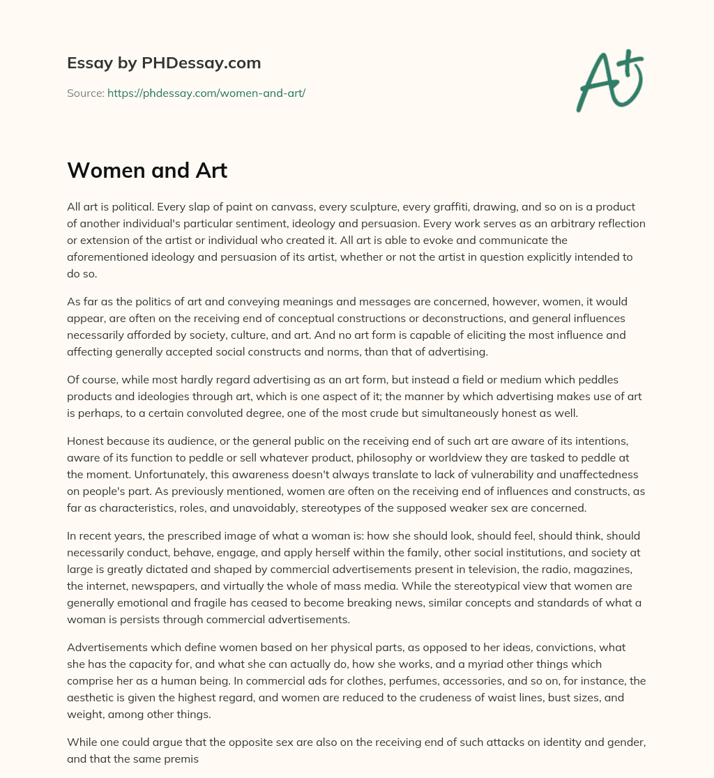 Women and Art essay
