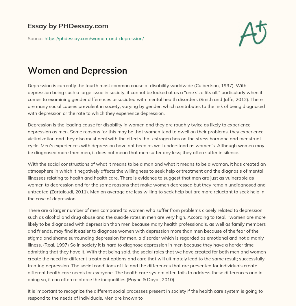 Women and Depression essay