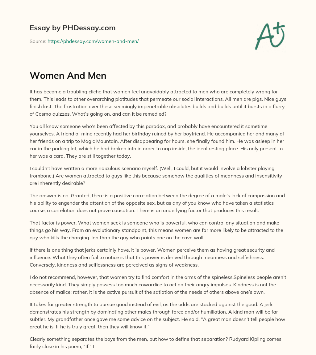 Women And Men essay