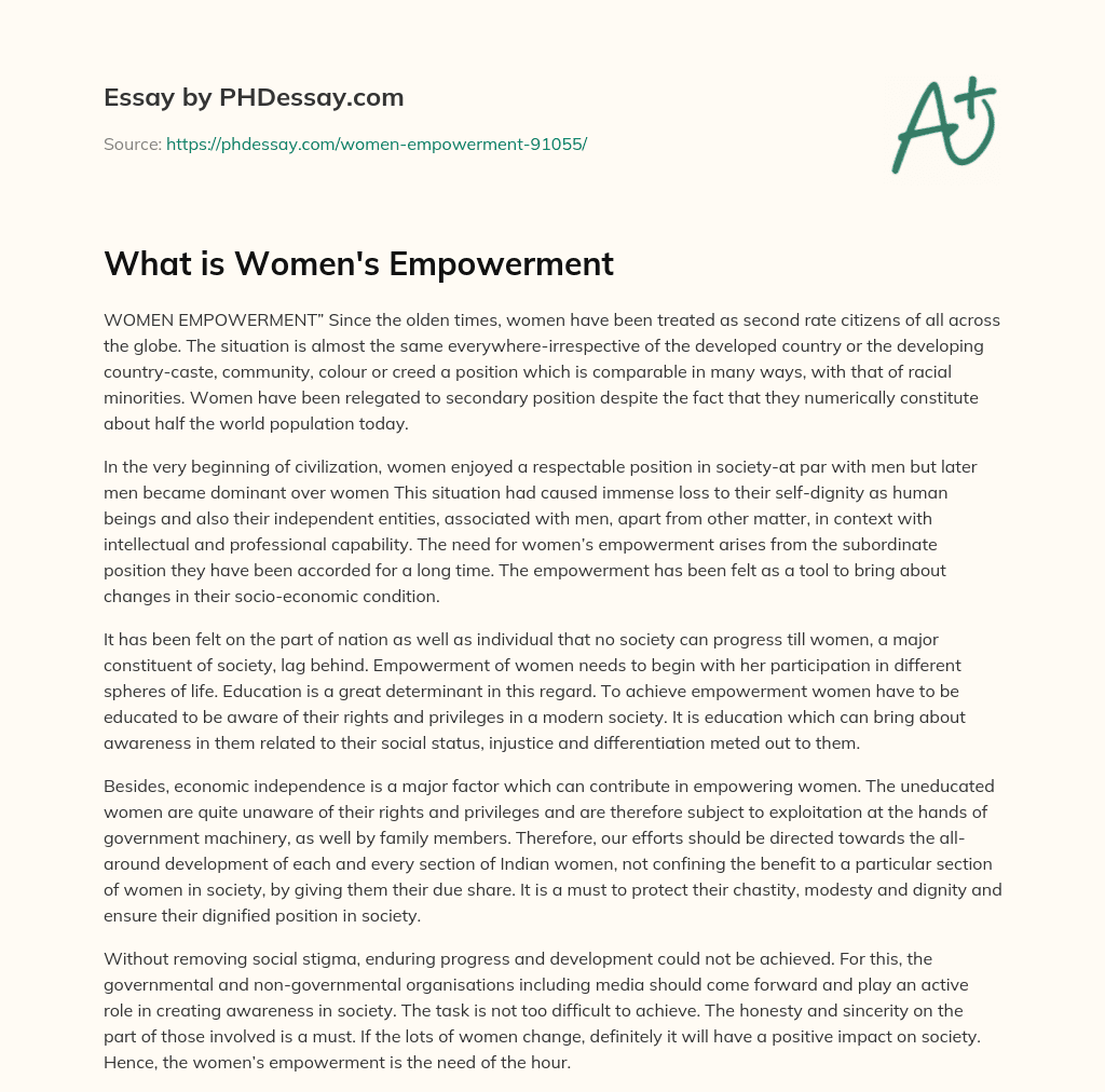 What is Women’s Empowerment essay