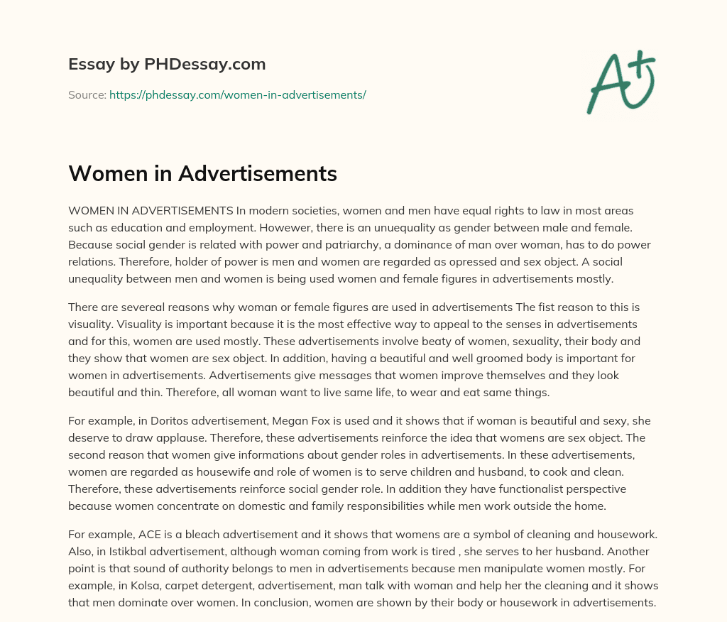 Women in Advertisements essay