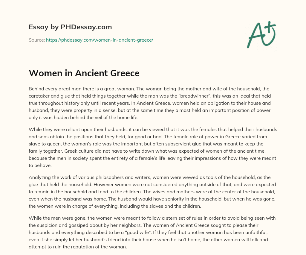 Women in Ancient Greece essay
