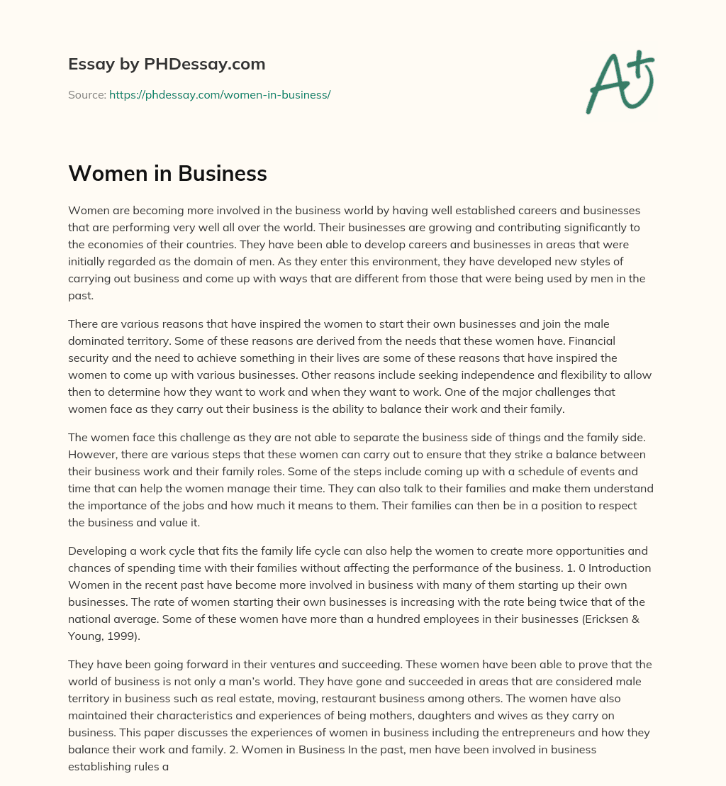 Women in Business essay