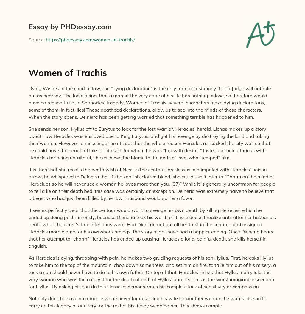 Women of Trachis essay