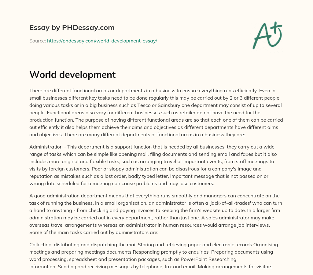 World development essay