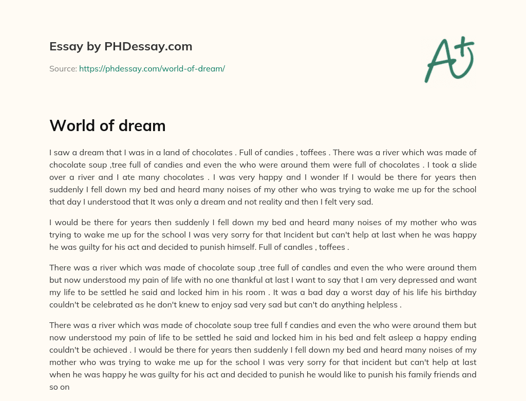 World of dream essay