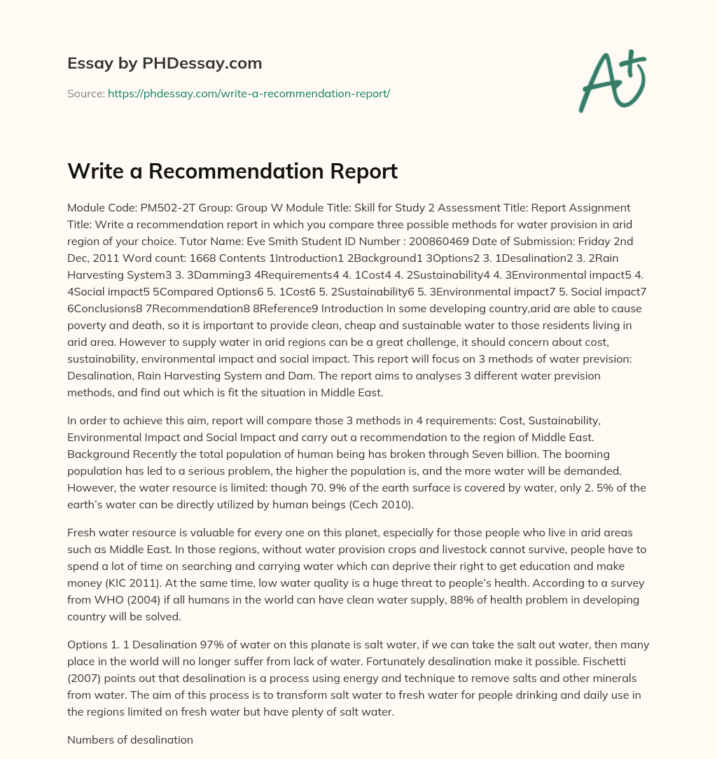 Write a Report