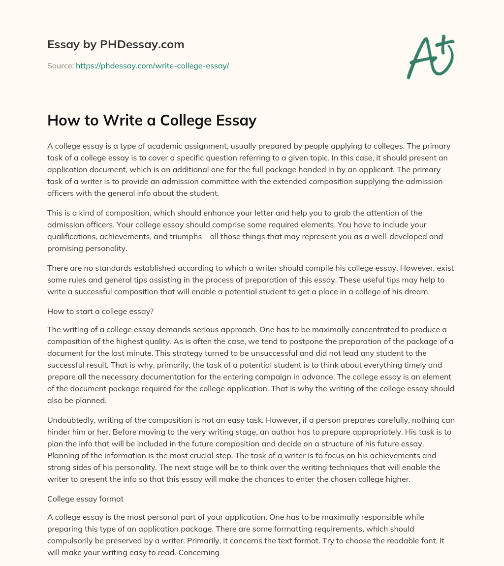 common essay college