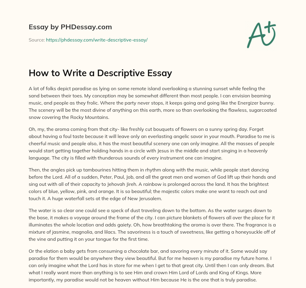 How to Write a Descriptive Essay essay