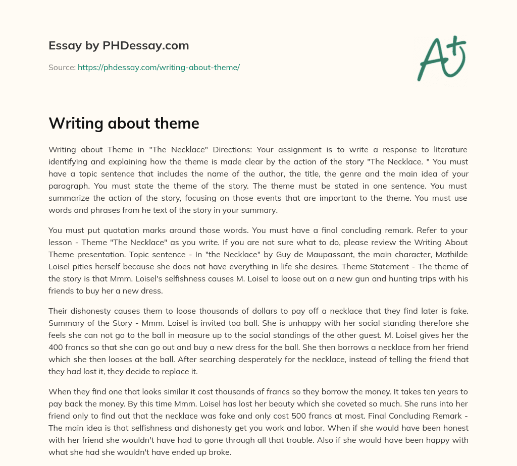 Writing about theme essay