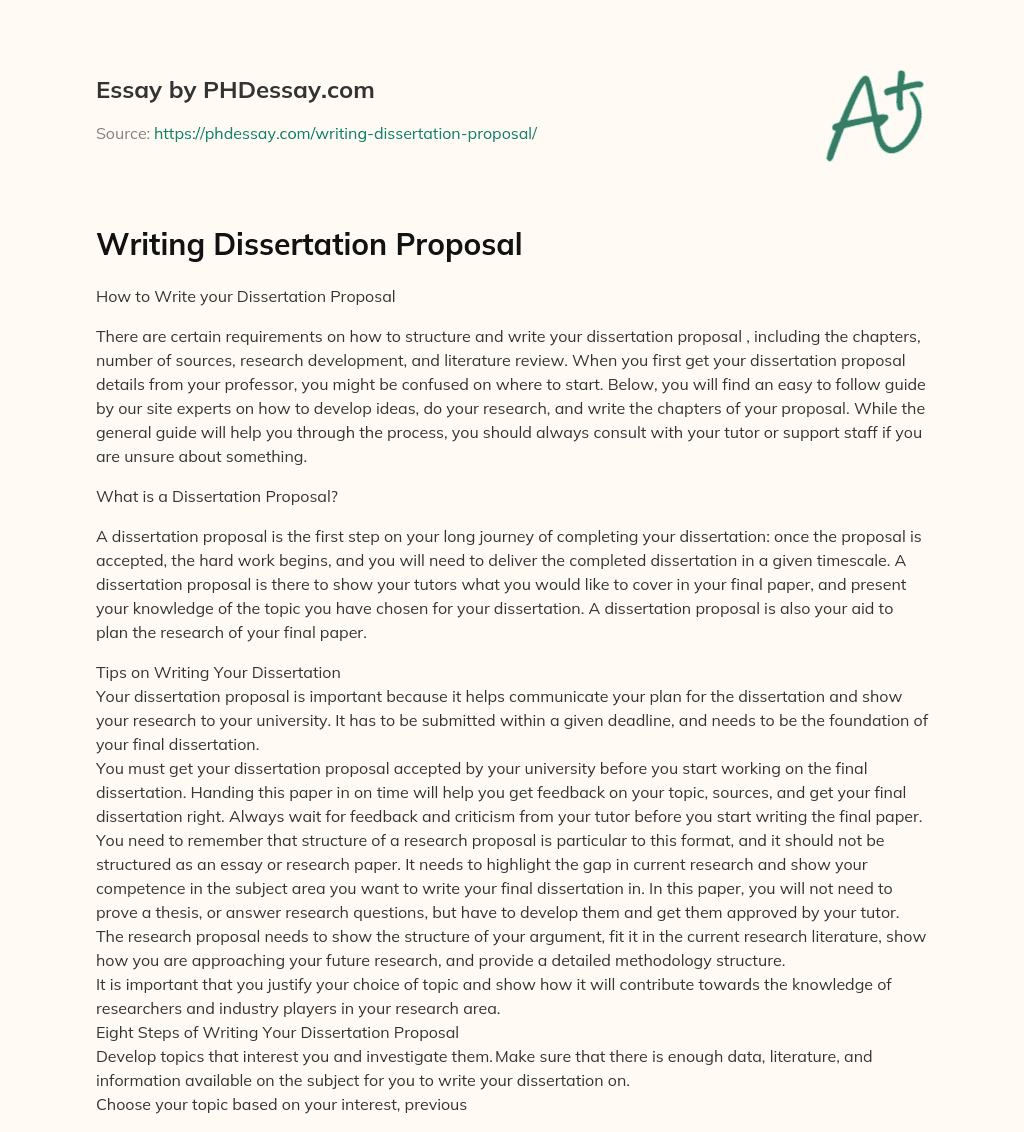 three essay dissertation proposal