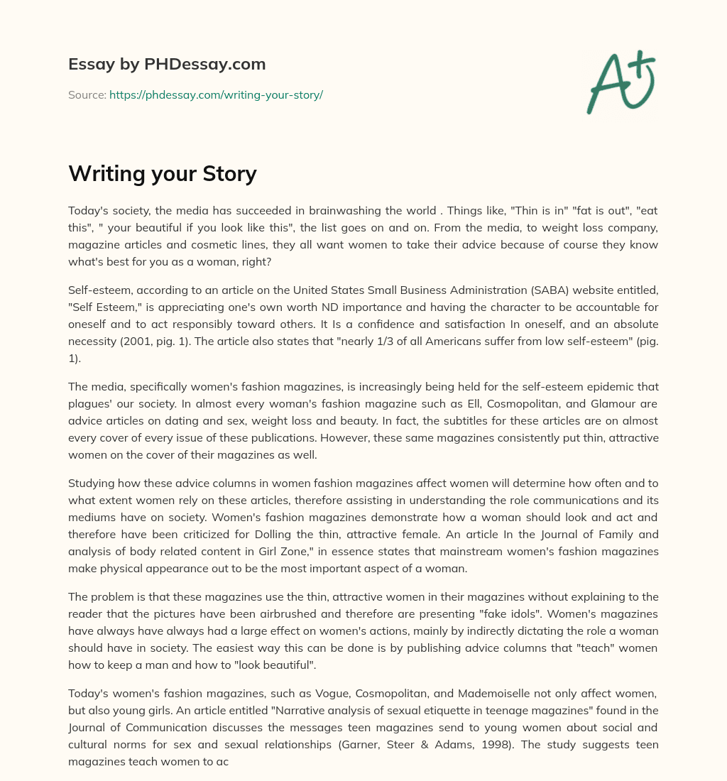 Writing your Story essay