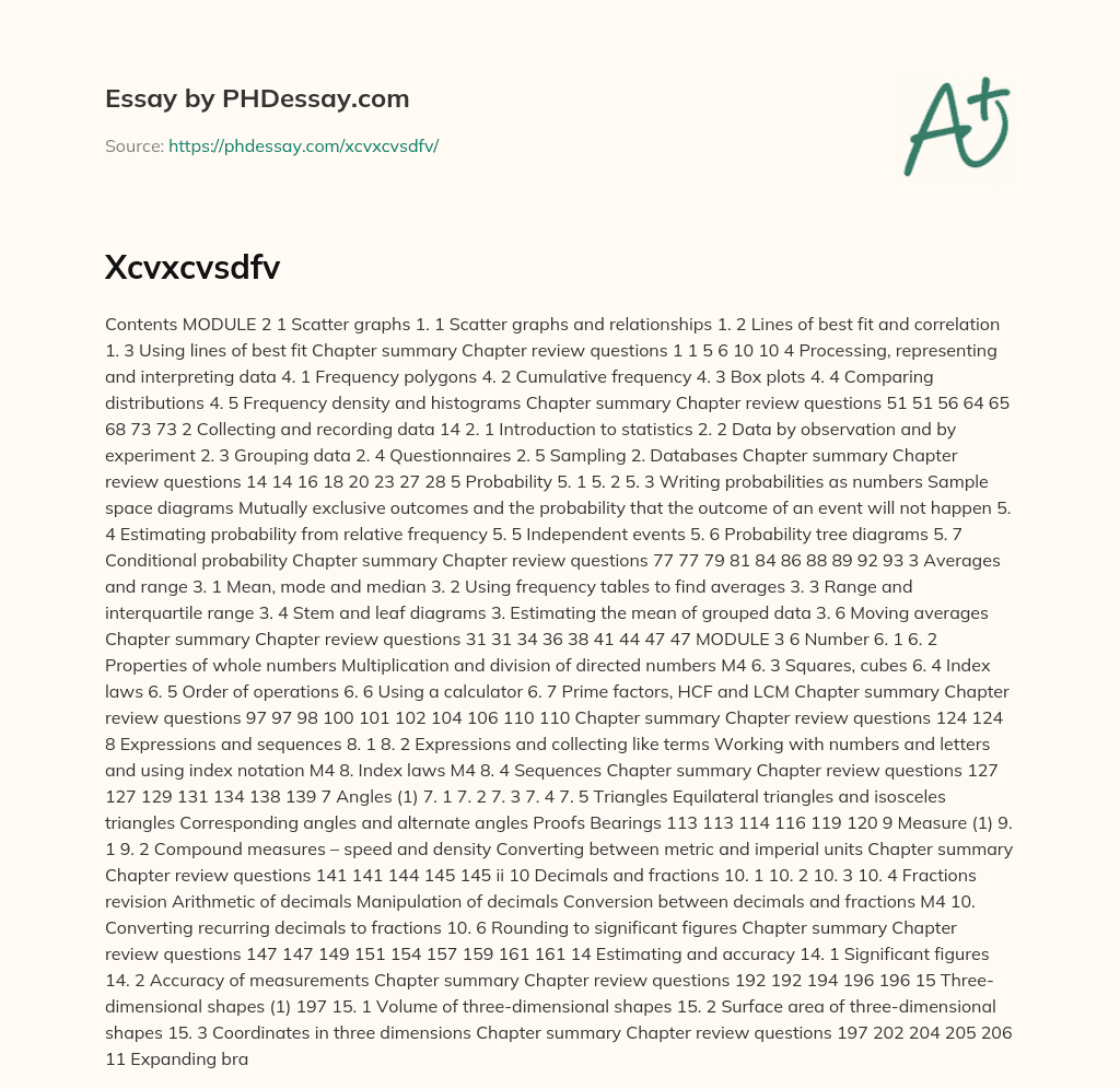Statistics: Topics Covered in a Data Analysis Module essay
