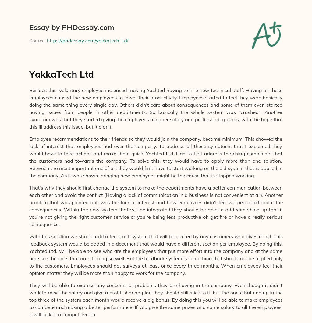 YakkaTech Ltd essay