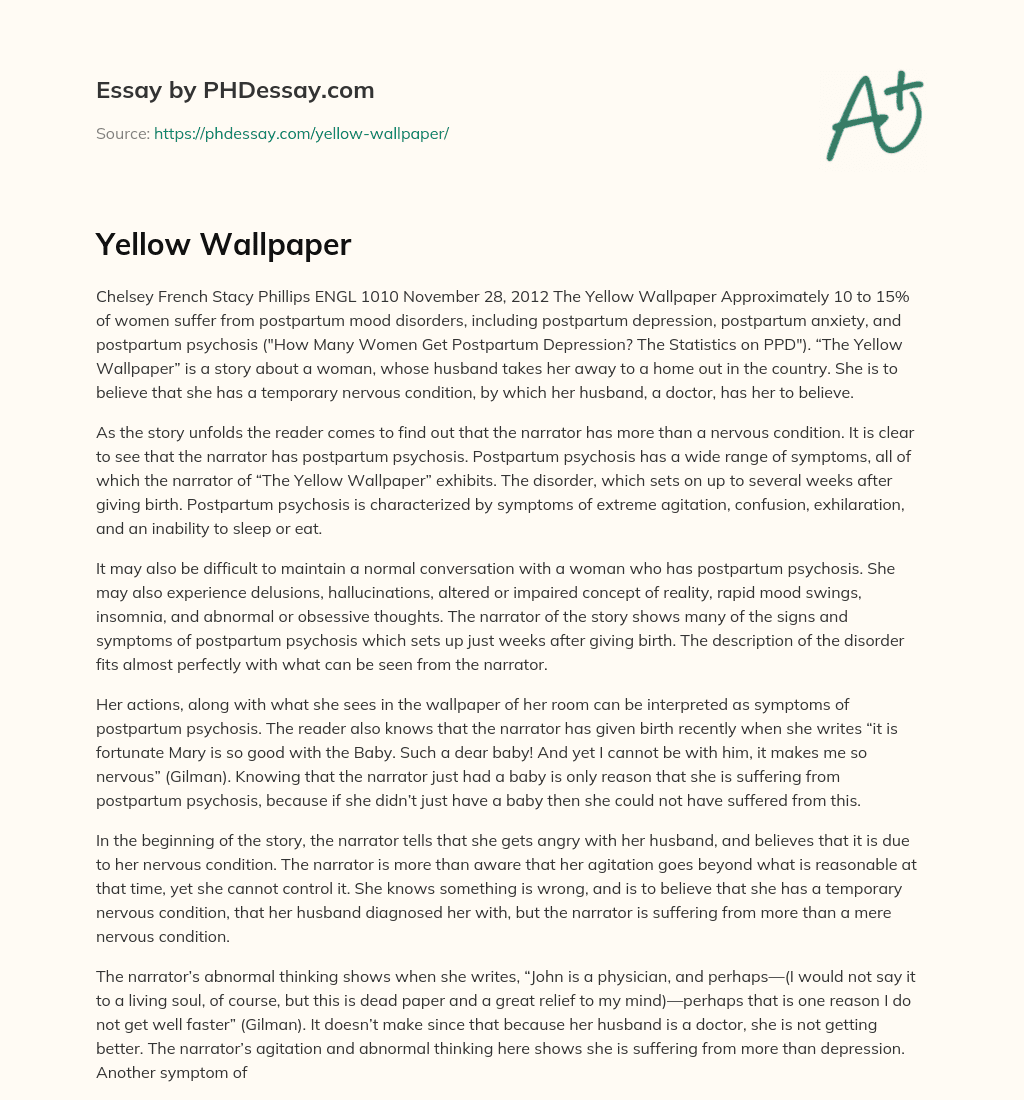 Yellow Wallpaper essay