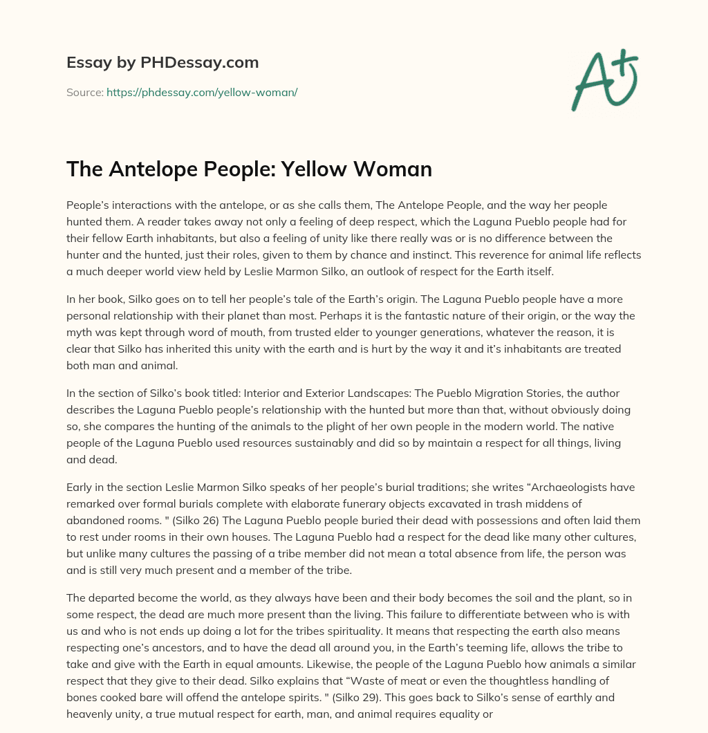 The Antelope People: Yellow Woman essay