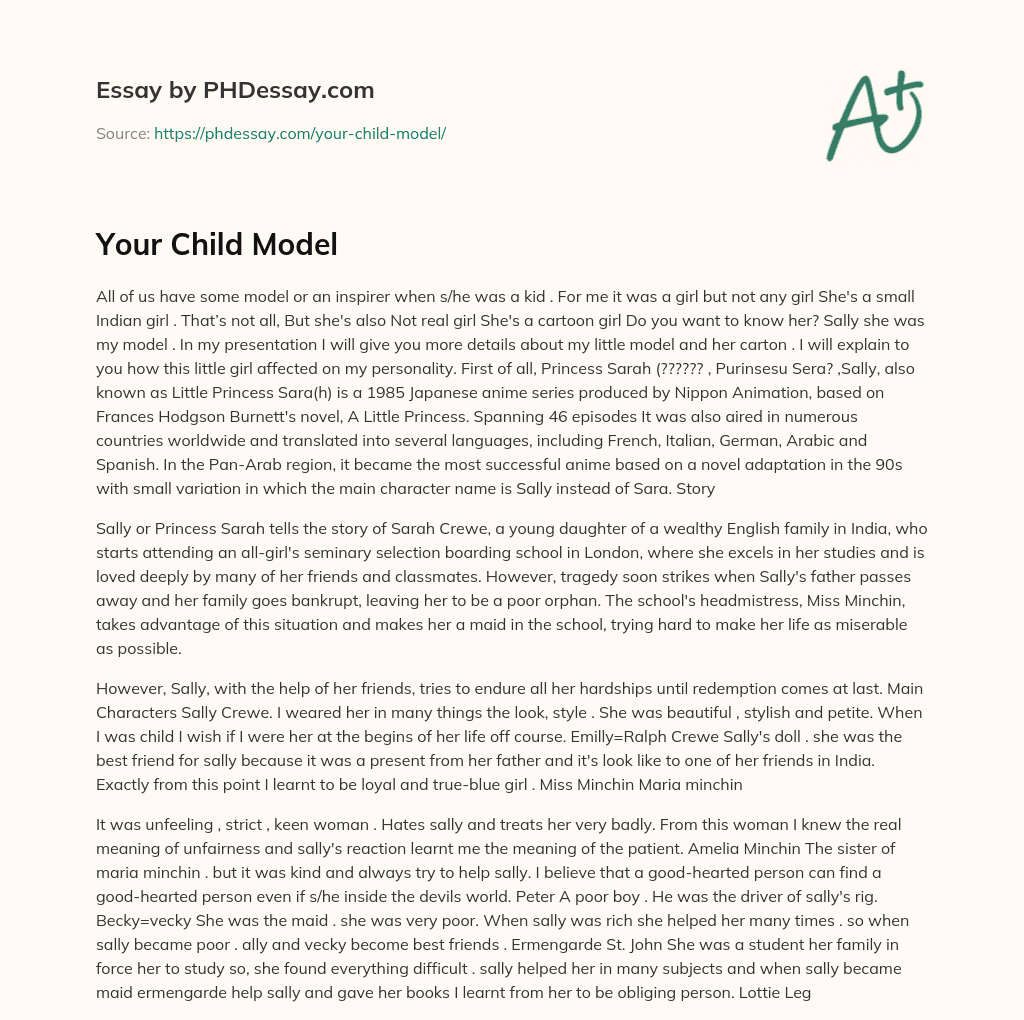 Your Child Model essay
